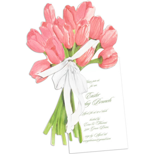 Tulip Bouquet Die-cut Invitations